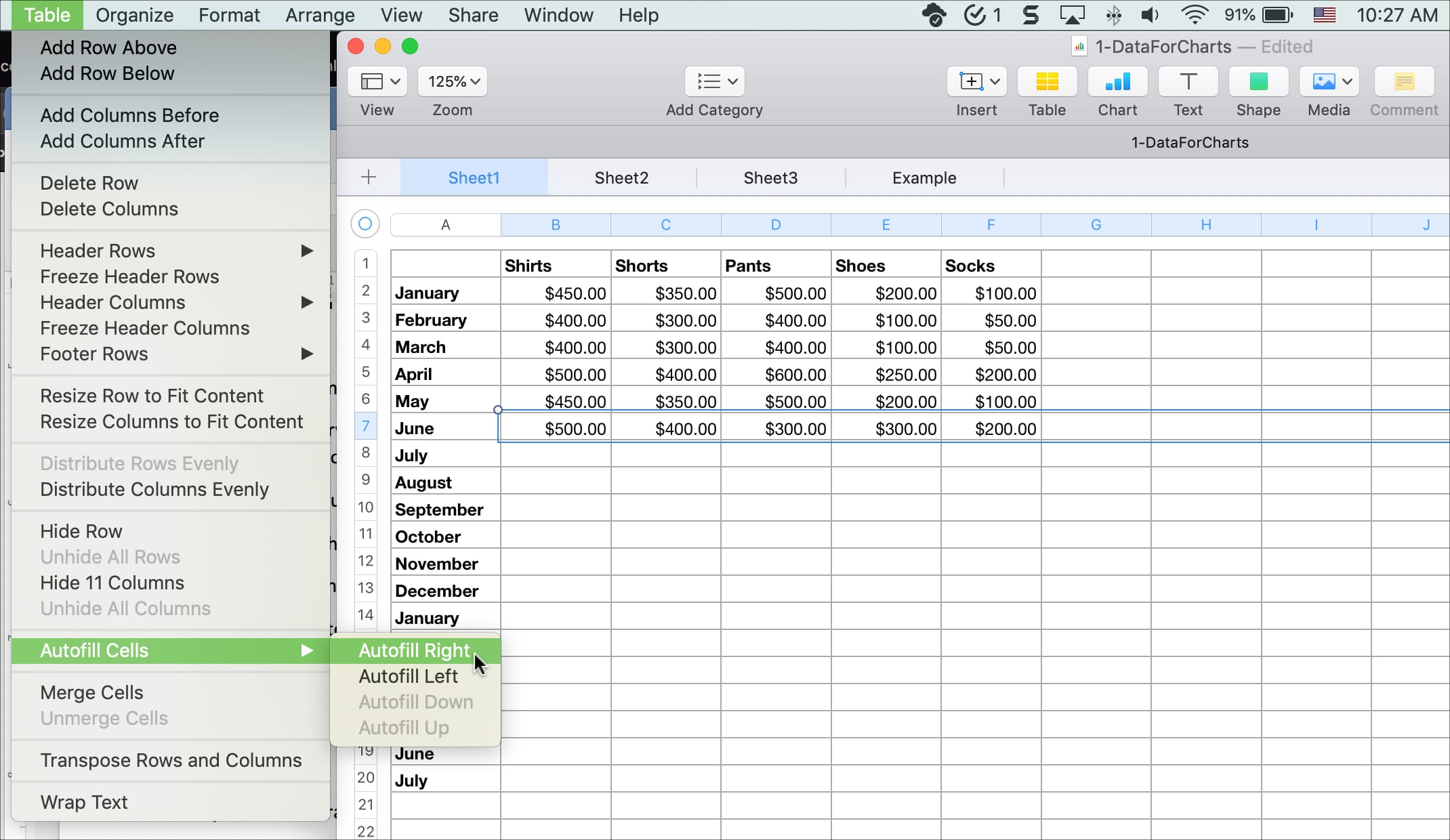 excel for mac copy and paste down autofill